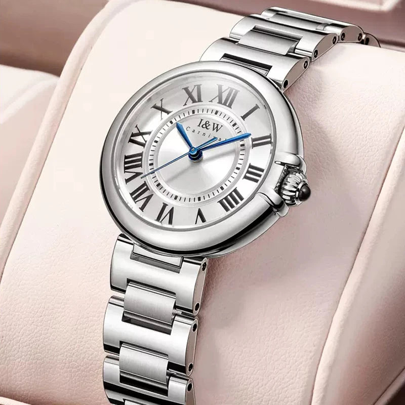 Carnival Famous Luxury Brand High Quality Stainless Steel Silver Women Quartz Watch Fashion Sport Women Watches Relogio Feminino