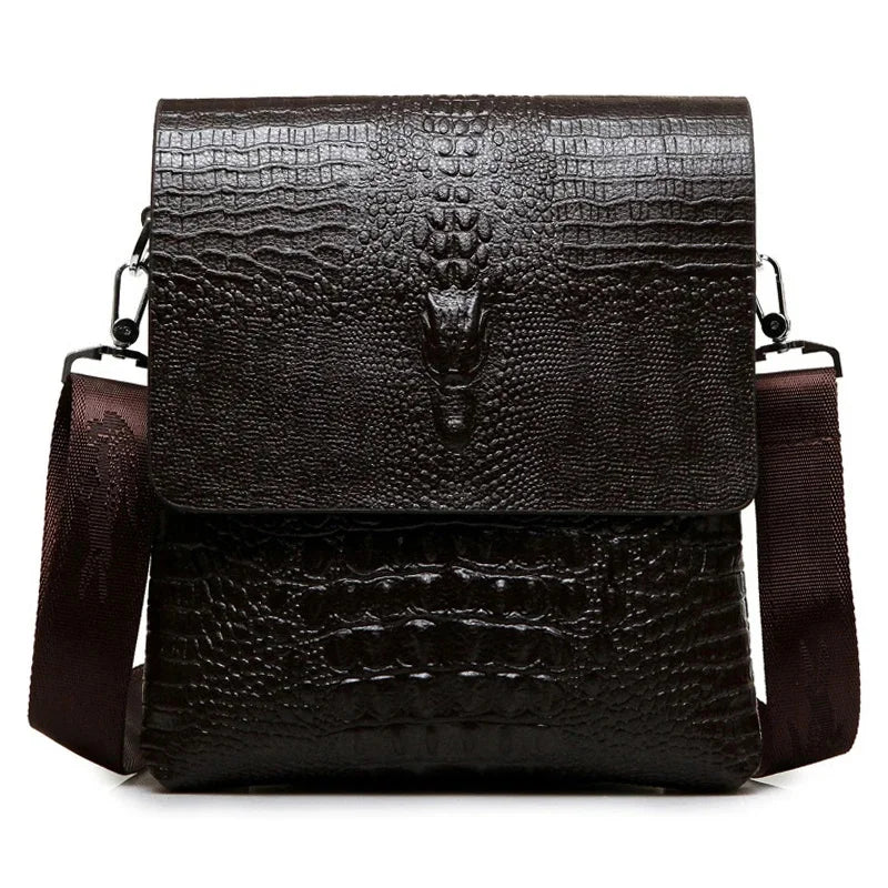 Luxury Brand Leather Men Bag Business Casual Alligator Shoulder For IPAD Male Messenger Crocodile Grain Crossbody s