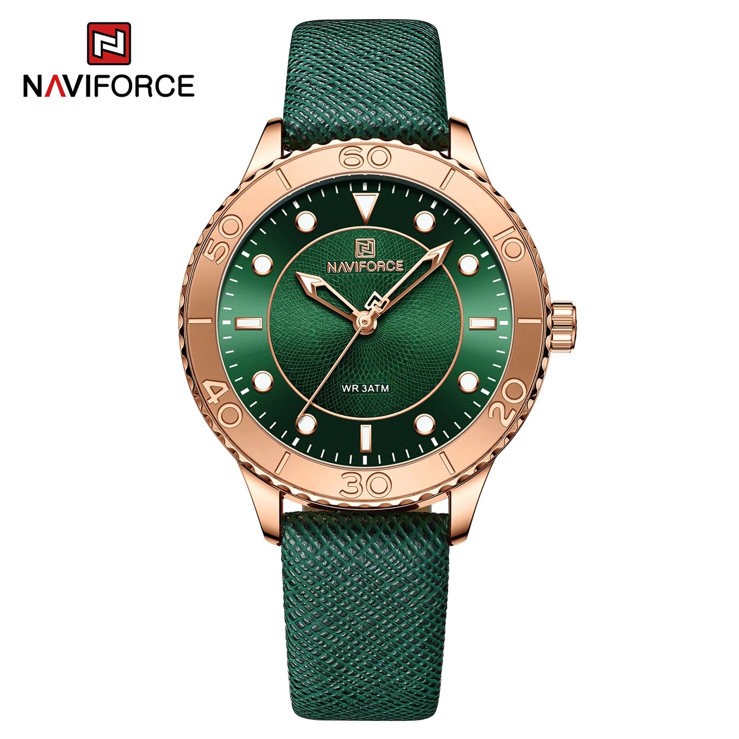 2022 New Women Luxury Quartz Watch NAVIFORCE Ladies Fashion Casual Simple Wristwatch Luminous Pointer Leather Wristband Clock