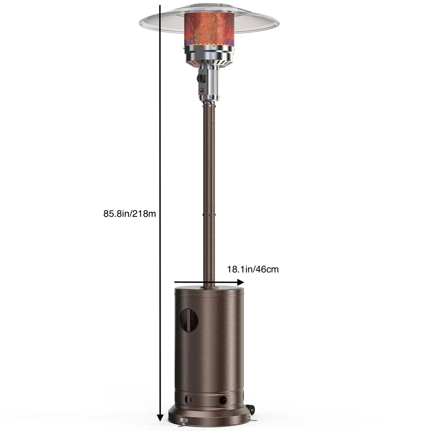 Outdoor Heaters 48,000 BTU Propane Patio Heater with Tabletop, Double-Layer Stainless Steel Burner and Safety Protection System