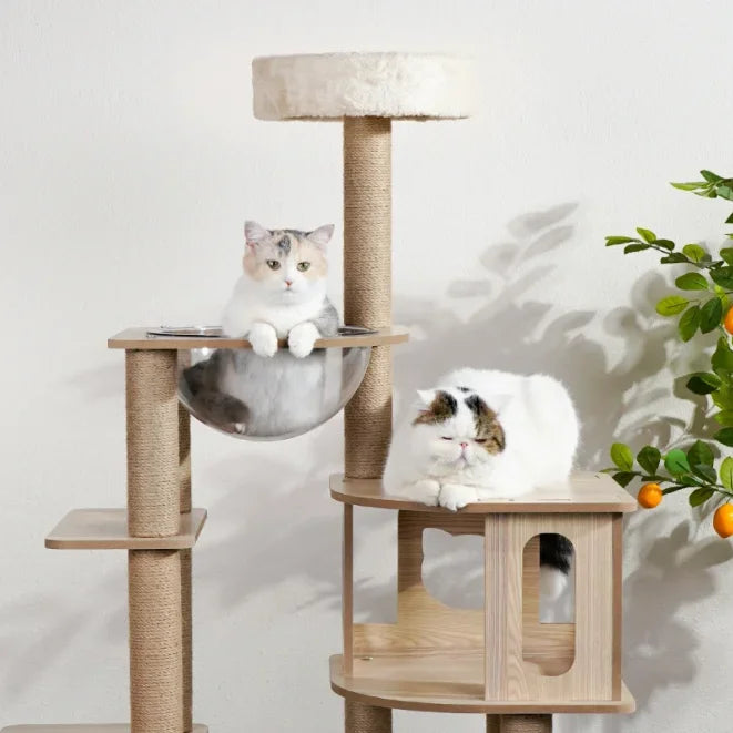 Sisal Cat Tree Luxury Cat Tower Space Capsule Large Cat Scratching Post