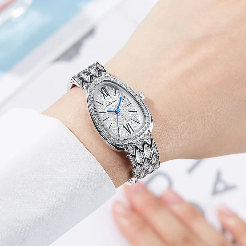 Diamond Women Watches Gold Watch Ladies Wrist Watches Luxury Brand Rhinestone Women's Bracelet Watches Female