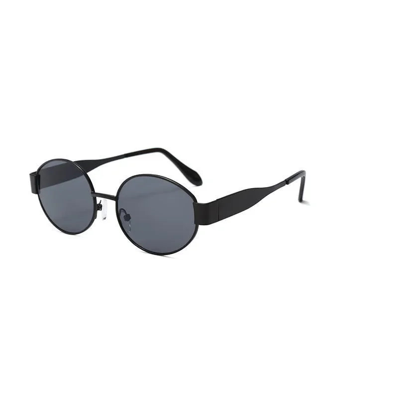 New Oval Sunglasses for Women Men Trendy Metal Frame Sun Glasses Classic Shades UV400