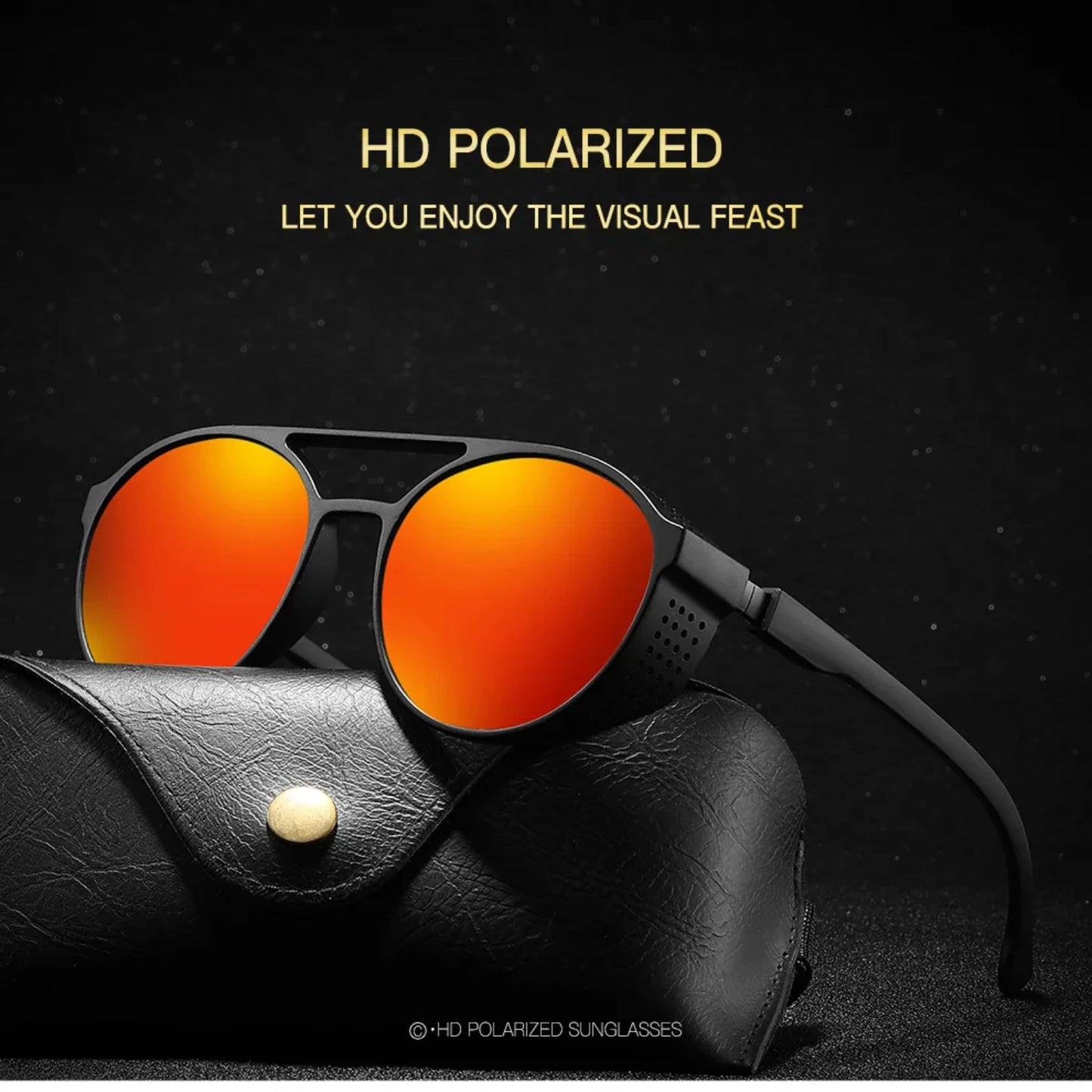 High-Quality and Stylish Polarized Round Sunglasses for Men and Women - Perfect Eyewear for Motorcycle Riding, Fishing, Running,