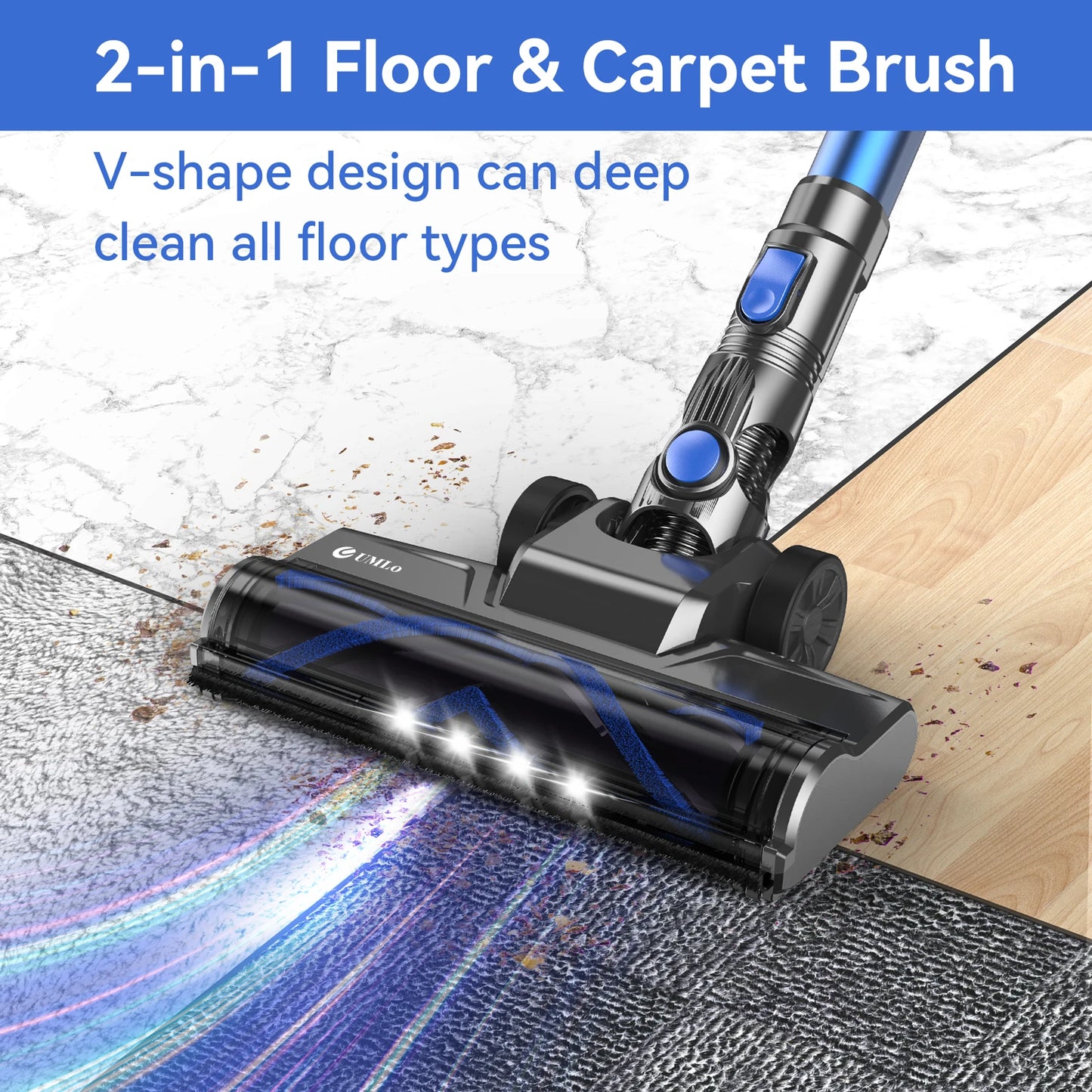 UMLO N3S Cordless Vacuum , 6-in-1 Ultra-Lightweight Stick  , Powerful Vacuum Cleaners for Home Carpet Hardwood Floor Pet Hair