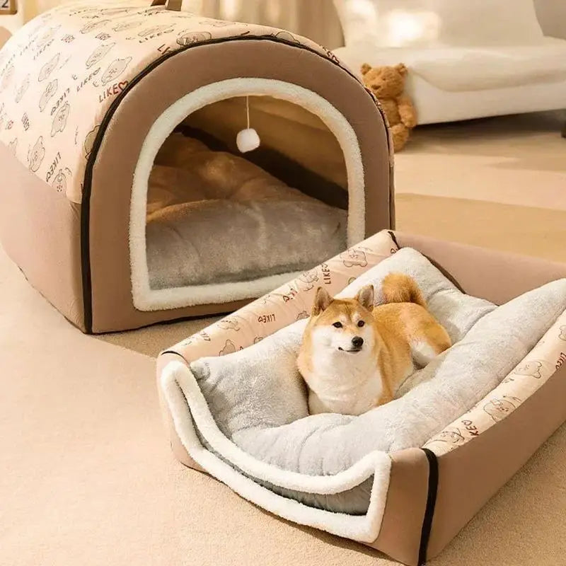 New Dog Kennel Warm Winter Dog House Mat Detachable Washable Dogs Bed Nest Deep Sleep Tent for Medium Large Dogs House Supplies