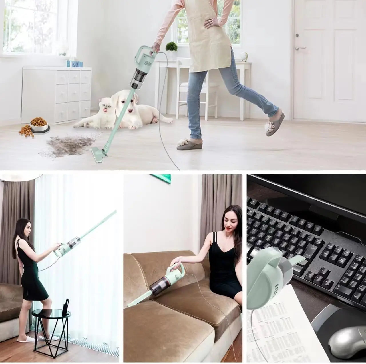 Stick Vacuum Cleaner, Corded Handheld Vacuum Cleaner Mini Electric Broom for Pet Hair Hardwood Floor Cat Litter Carpet Cleaning