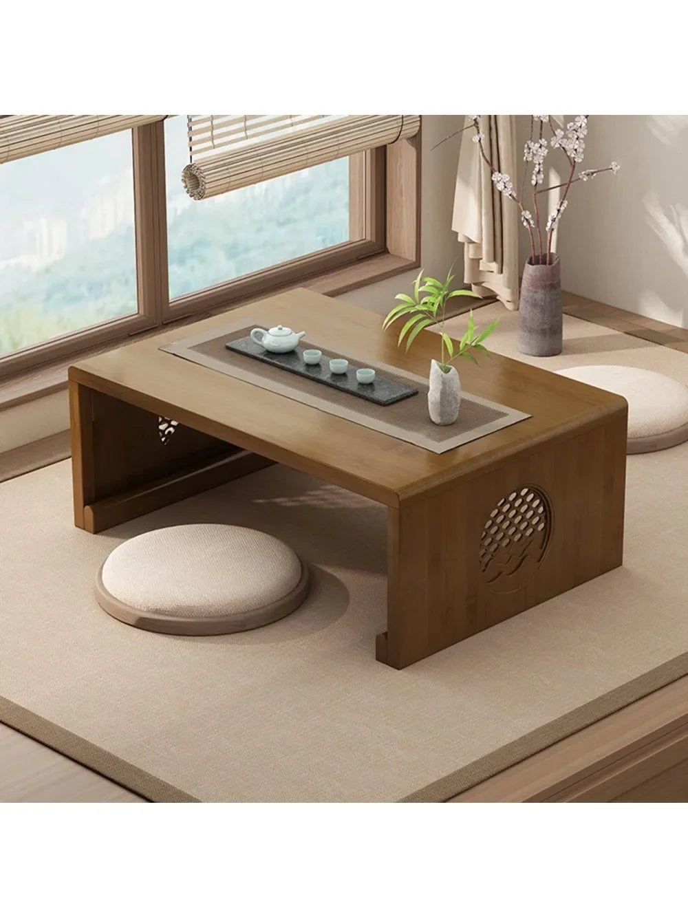 olding Coffee Table Foldable Floor Table Low Table for Living Room,Dining Room,Tea,Tatami,Home Decoration (47.24