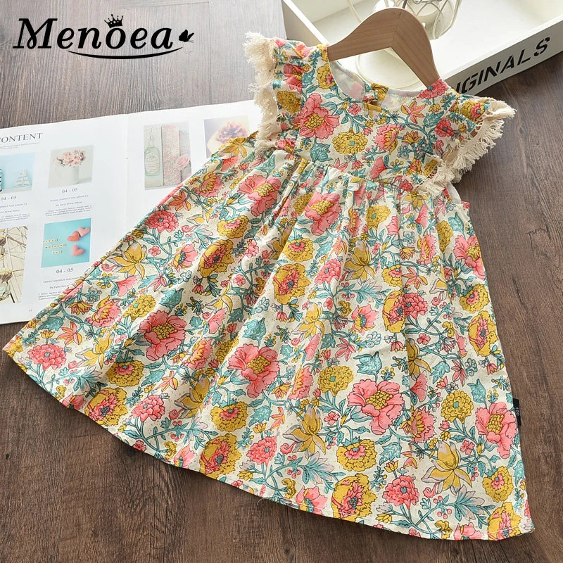 Menoea Girls Wedding Dress 2023 Summer Fashion Girl Kids Party Dresses Starry Sequins Outfits Gown Children Princess Clothes