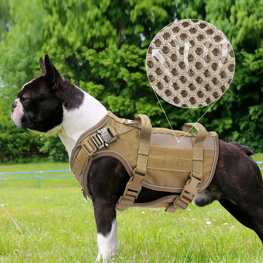 Tactical Dog Harness Reflective Military Pet Harnesses Vest for Medium Large Dogs Training Hiking Molle Breathable Dog Harness