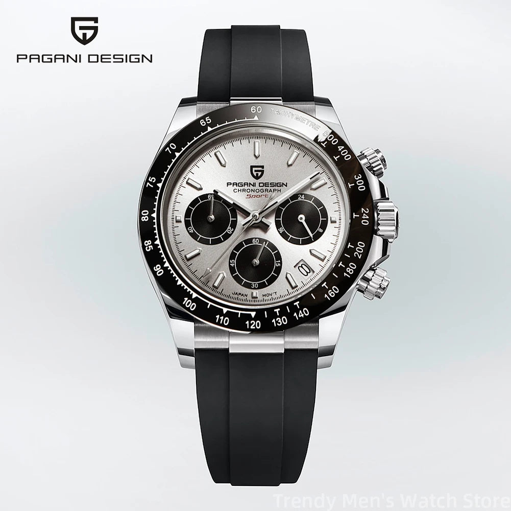 PAGANI DESIGN Quartz Watch Men 2023 New Top Brand Automatic Date Men's Wristwatch Silica gel Waterproof Sport Chronograph Clock