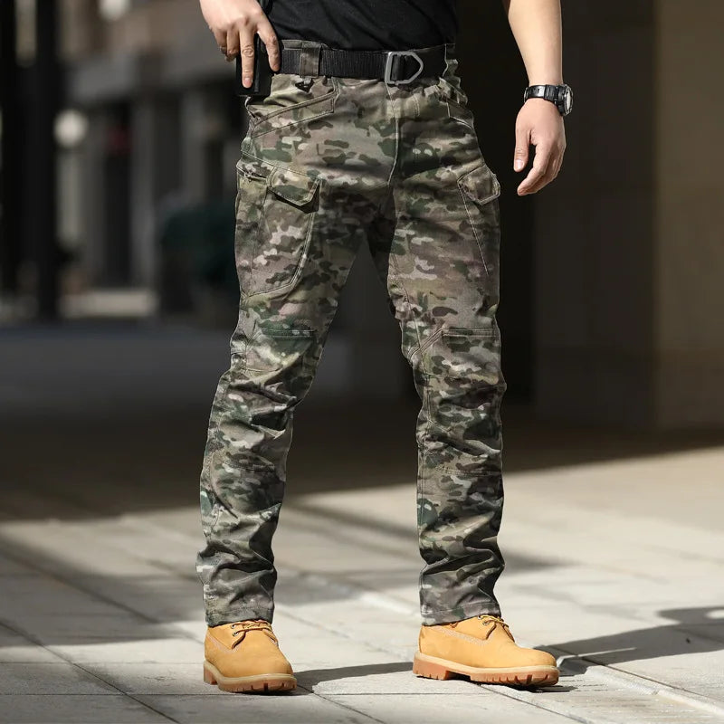 Quick Dry Outdoor Military Pants Multi Pockets Elastic Tactical Pant Waterproof Plus Size 6XL Casual Cargo Trousers Men Clothing