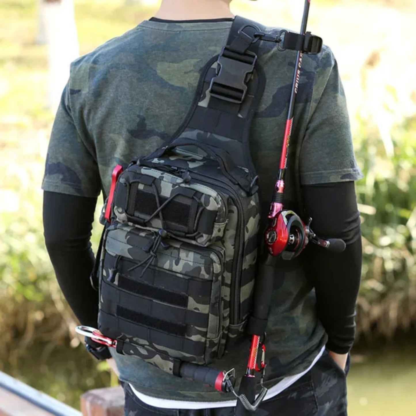 Outdoor Chest  Men Fishing Tackle  Multifunction Sling Single Shoulder Bags Camping Hiking Hunting Tactical Handbag