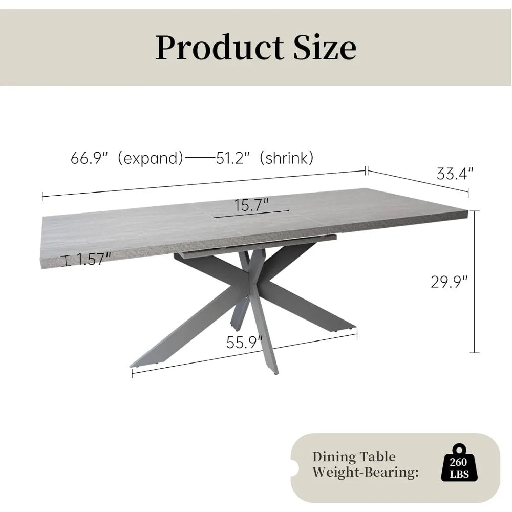 Modern Dining Table Table Set for 6-8 Person for Kitchen,living Room，Dining Room,Kitchen Table Set with Steel Legs，Dining Tables