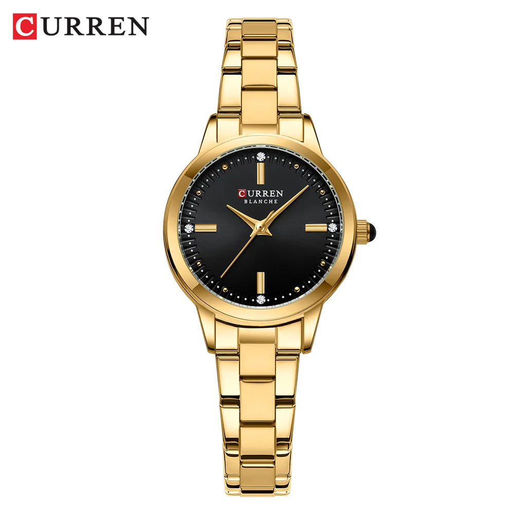 CURREN Original Quartz Watch for Women Fashion Elegant Ladies Watches Stainless Steel Waterproof Women's Wristwatch