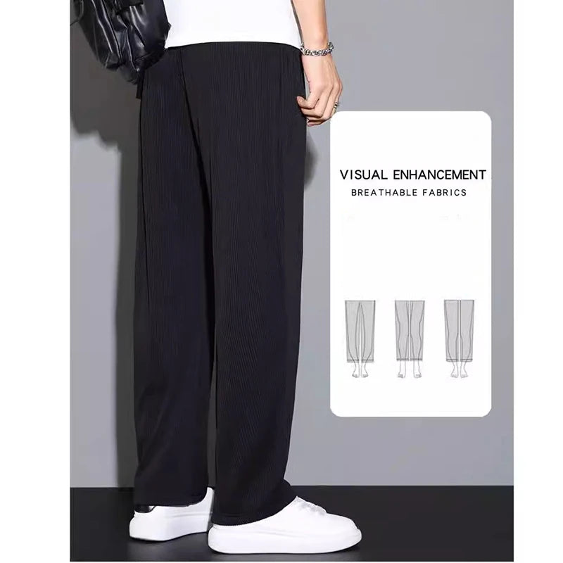 Spring and autumn fashion pants men's loose straight leg casual pants trend sweatpants High street large size wide leg pants