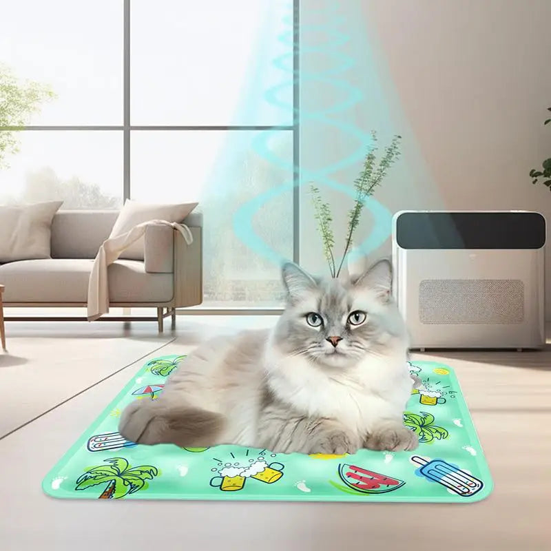 Summer Pet Cooling Mat Breathable Ice Blanket For Dogs Cats Pets Sleep Cold Bed Portable Ice Silk Pads Pet Accessories