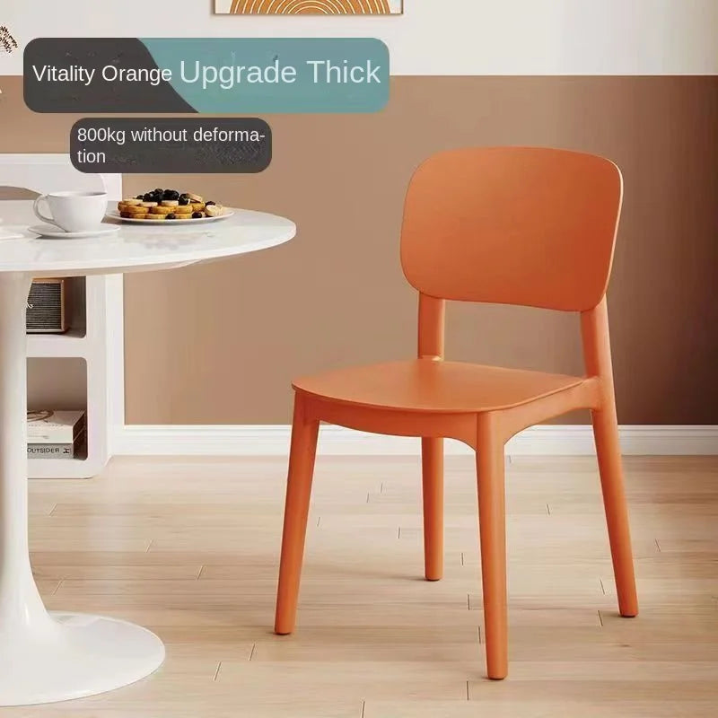 GUIG Home Thickened Plastic Chair Can Be Stacked Long Sitting Comfortable Dining Table Chair Designer Creative Backrest Stool