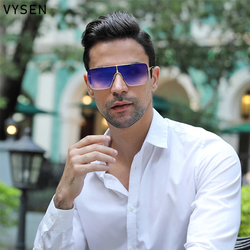 Fashion Oversized Square Sunglasses For Men Metal Frame Sun Glasses 2024 Luxury Brand Design Sunglass Male Retro Shades Eyewear