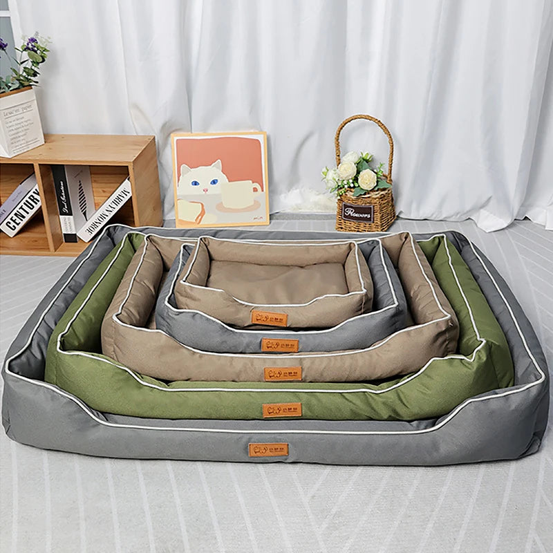 Removable Waterproof Dog Bed Thick 900D Oxford Cloth Bite-resistant Washable Dogs Mat Beds Breathable Sponge Pad Dog Accessories