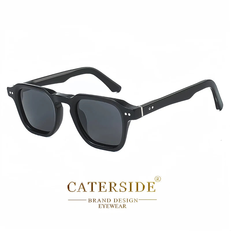 CATERSIDE Square Polarized Sunglasses Men Retro Large Acetate Frame Women Sun Glasses Punk Outdoor Driving Travel Eyewear UV400