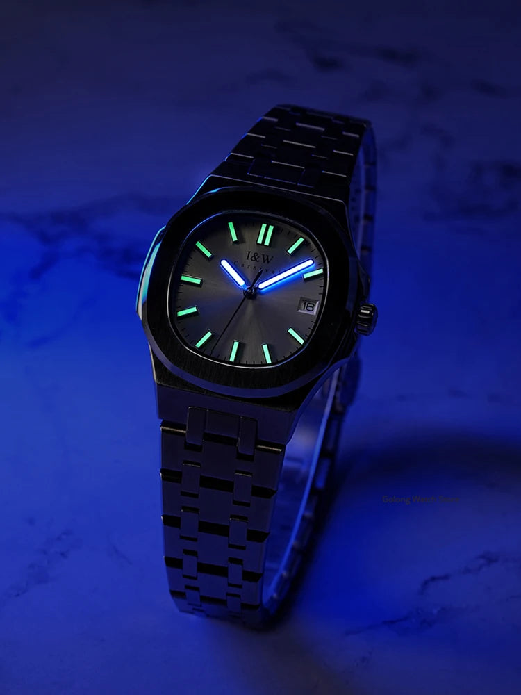 Fashion Quartz Watches for Women Luxury Brand I&W Ladies Watch Ultra thin 8mm Dress Wristwatch Luminous Waterproof Reloj Mujer