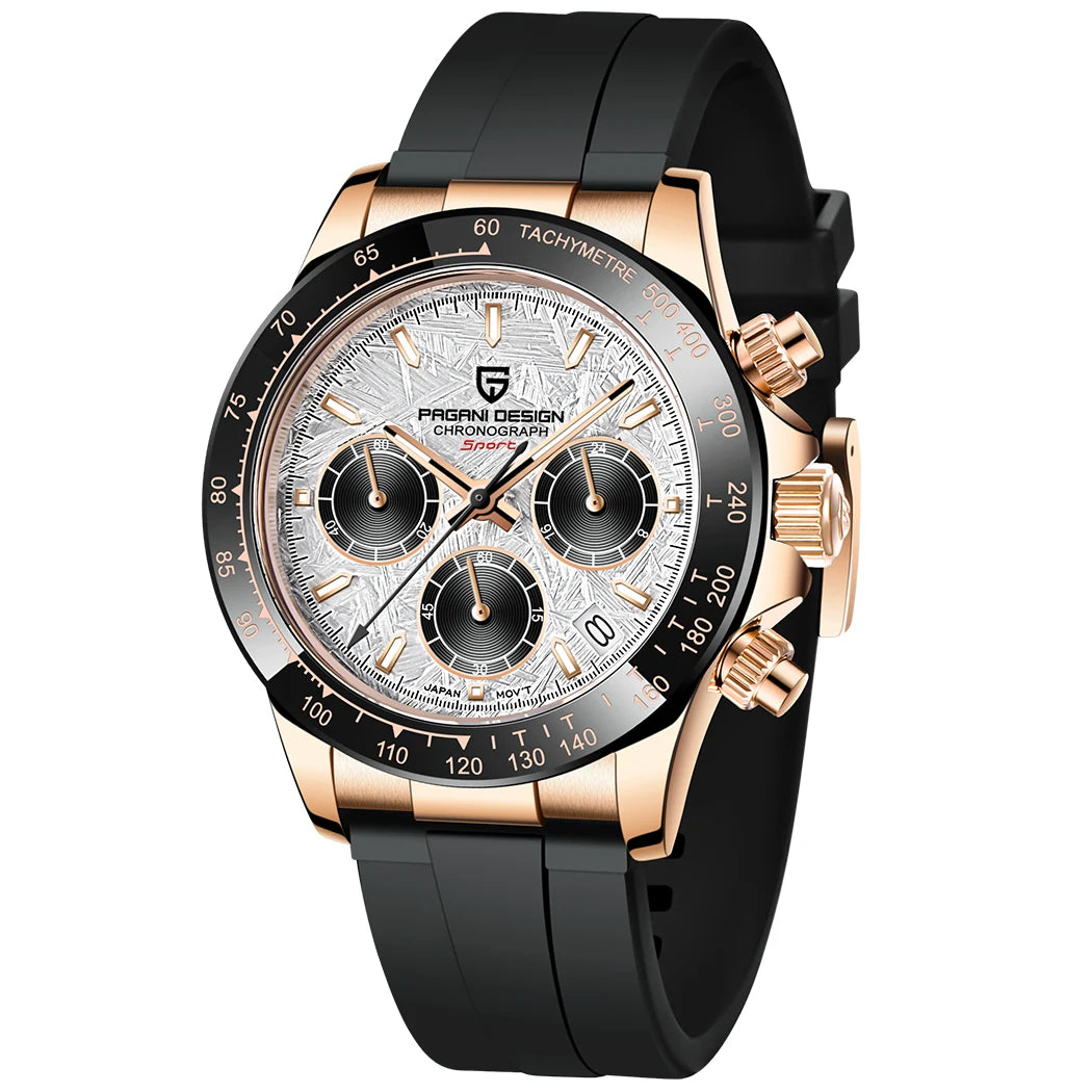 PAGANI DESIGN Quartz Watch Men 2023 New Top Brand Automatic Date Men's Wristwatch Silica gel Waterproof Sport Chronograph Clock