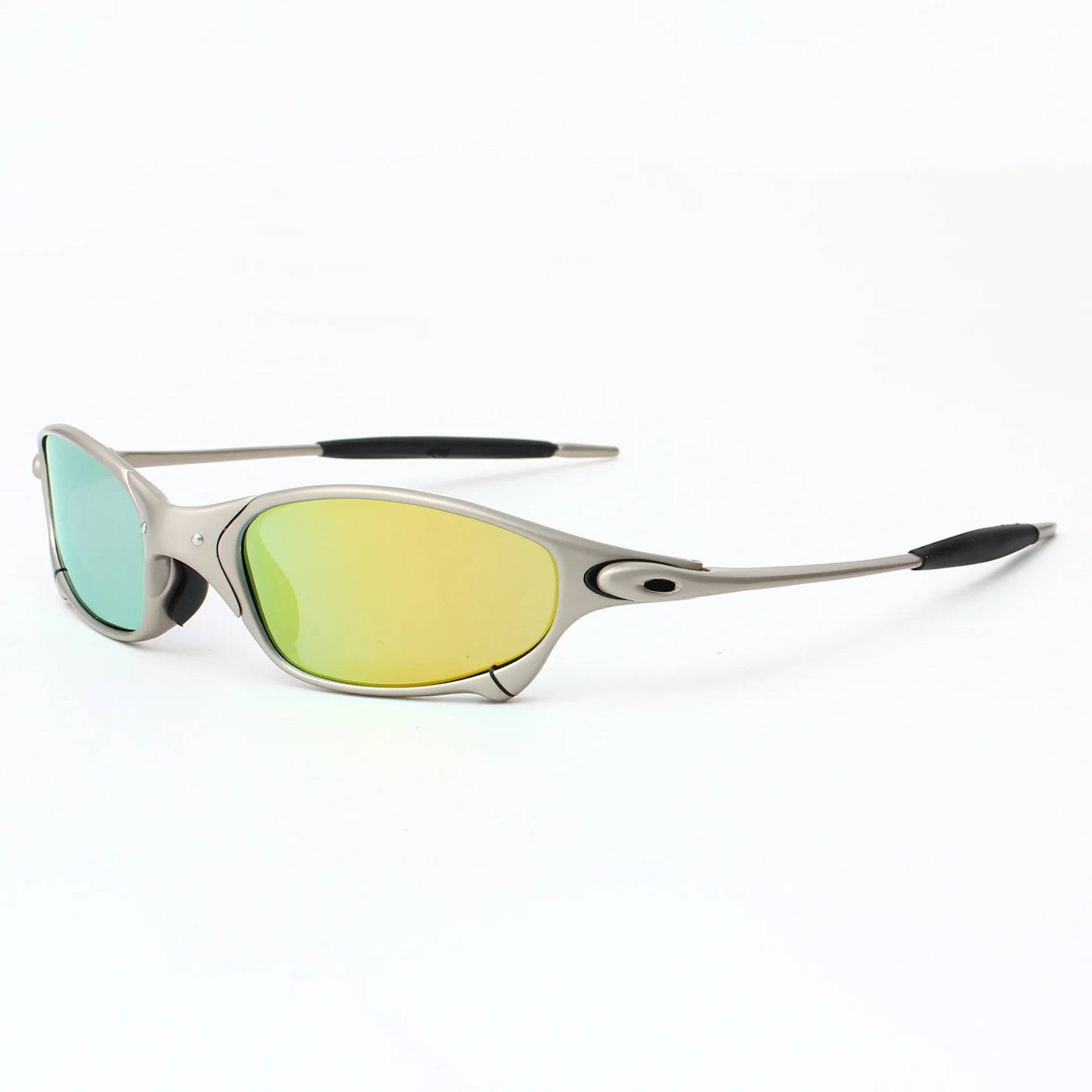 Polarized sunglasses for men and women, trendy silver frame, travel, cycling, and driving sunglasses