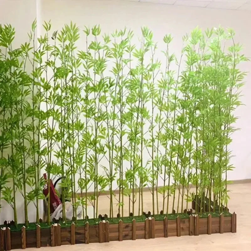 Simulated Bamboo Fake Bamboo Green Plant Artificial Landscape Courtyard Indoor Outdoor Decorative Screen Partition Decoration