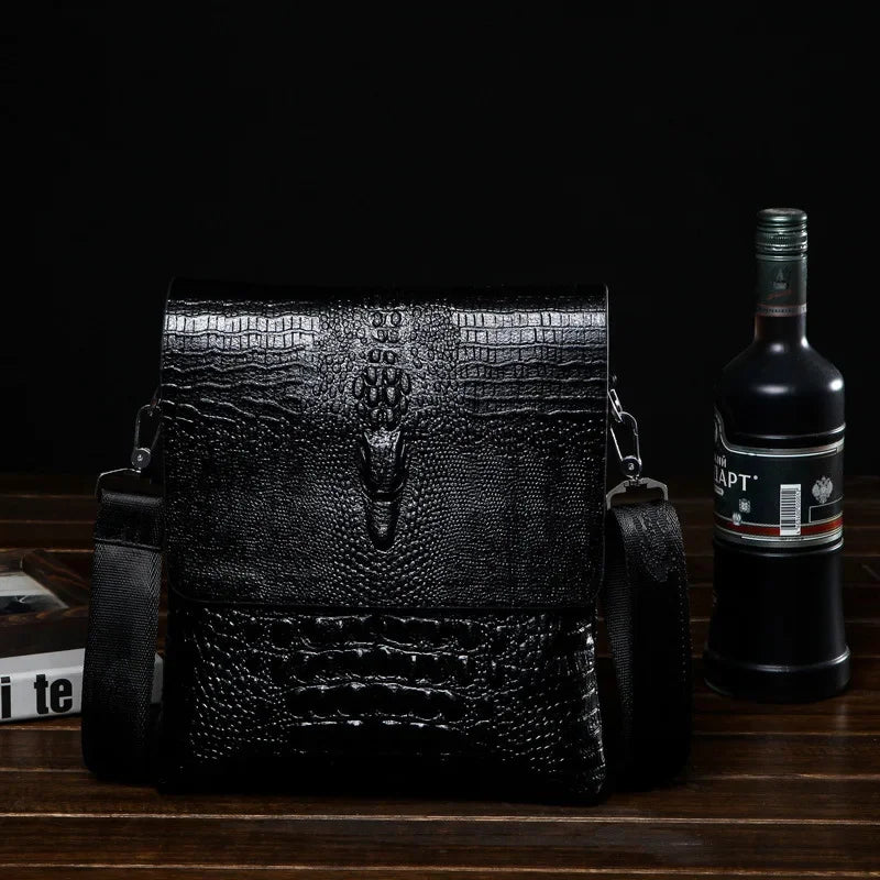 Luxury Brand Leather Men Bag Business Casual Alligator Shoulder For IPAD Male Messenger Crocodile Grain Crossbody s