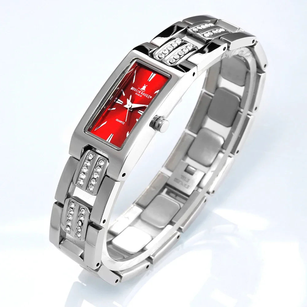 MIYOTA Quartz Watch for Women Luxury Brand Waterproof Rectangle Stainless Steel Bracelet Wristwatch Fashion Red Lady Watch 2022