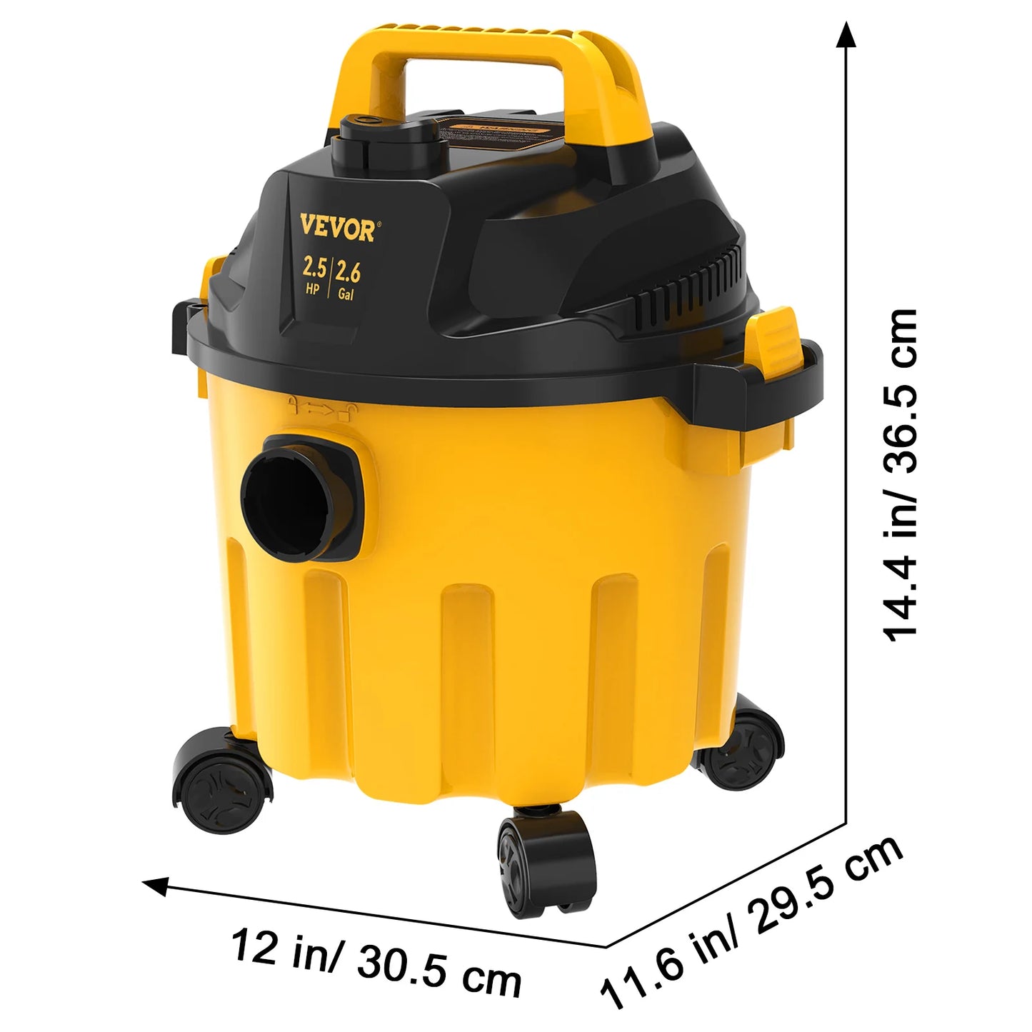 VEVOR Wet Dry Vac 2.6 Gallon 2.5 Peak HP 3 in 1 Portable Shop Vacuum with Blowing Function  Attachment Storage Perfect for Floor