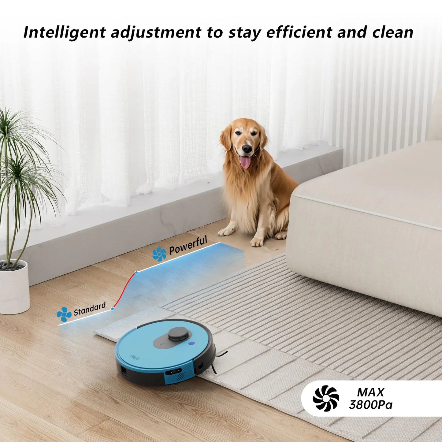 OKP L1 Robot Vacuum Cleaner LiDAR Navigation 3800Pa Suction,Self Charging Ideal for Hard Floors,Carpet and Pet Hair