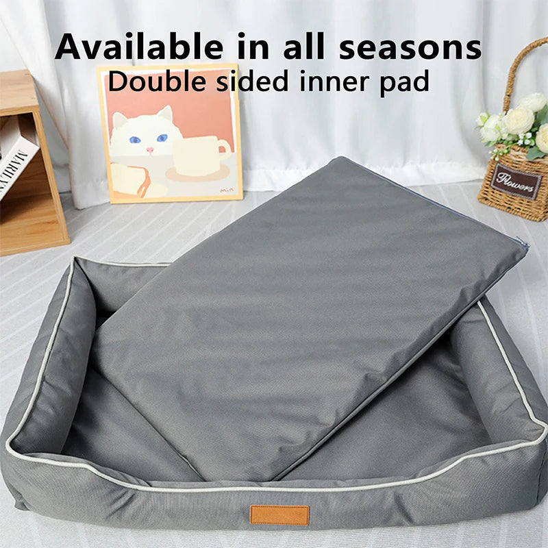 Removable Waterproof Dog Bed Thick 900D Oxford Cloth Bite-resistant Washable Dogs Mat Beds Breathable Sponge Pad Dog Accessories