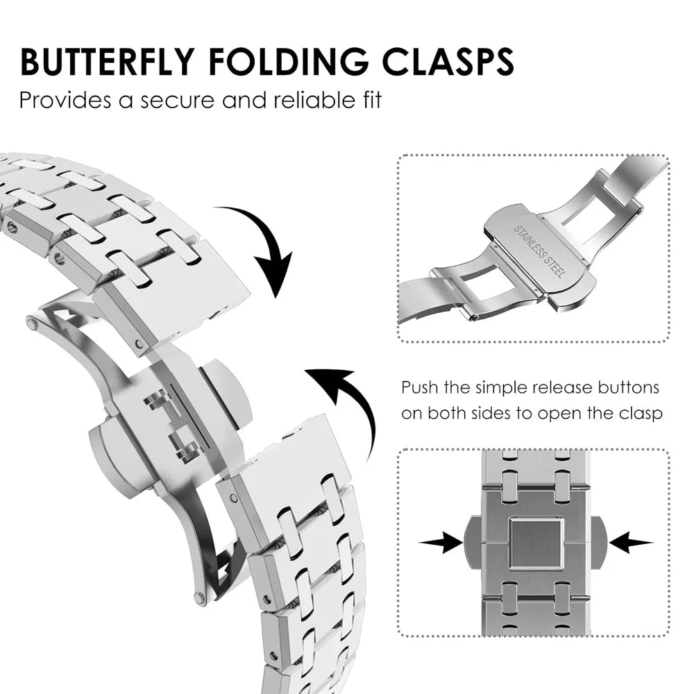 Stainless Steel Strap For Samsung Galaxy Watch Ultra 47mm Quick Fit Bracelet Correa For GALAXY ULTRA 47MM Luxury Metal WatchBand