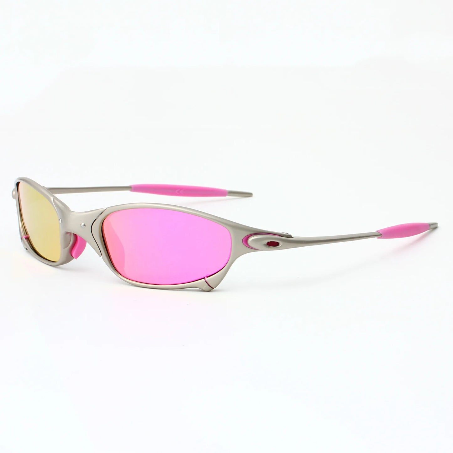 Polarized sunglasses for men and women, trendy silver frame, travel, cycling, and driving sunglasses