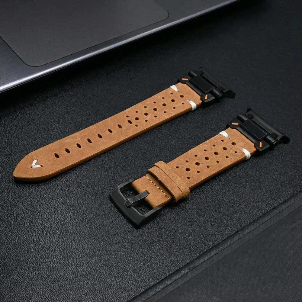 No Gaps Stainless Steel+Leather Band for Samsung Galaxy Watch Ultra 47mm Men Luxury Bracelet for GALAXY WATCH ULTRA Mecha Strap