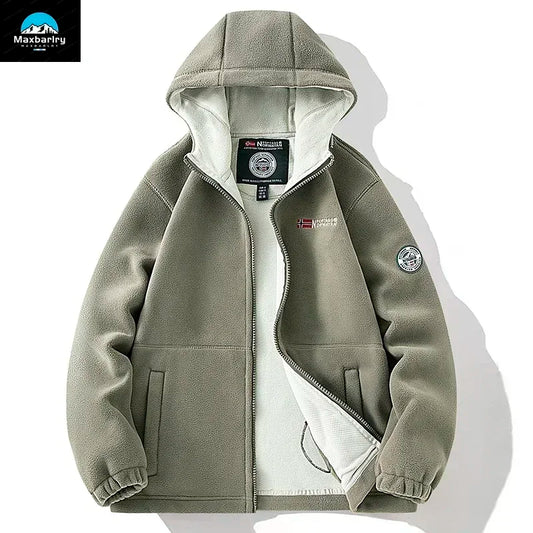 Men's High Quality Hoodie Korean Fashion Casual Loose Zipper Sweatshirt Versatile Fleece Thickened Warm Men's Clothing Winter