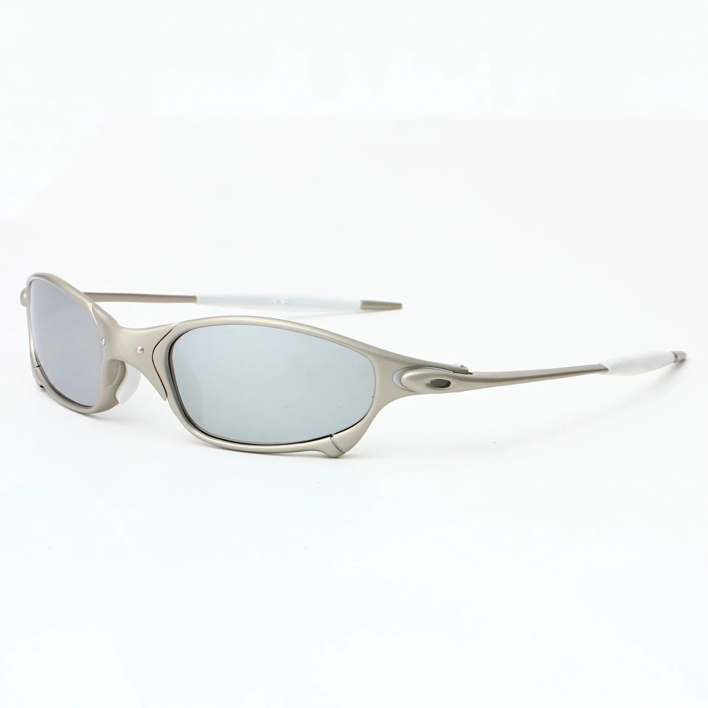 Polarized sunglasses for men and women, trendy silver frame, travel, cycling, and driving sunglasses