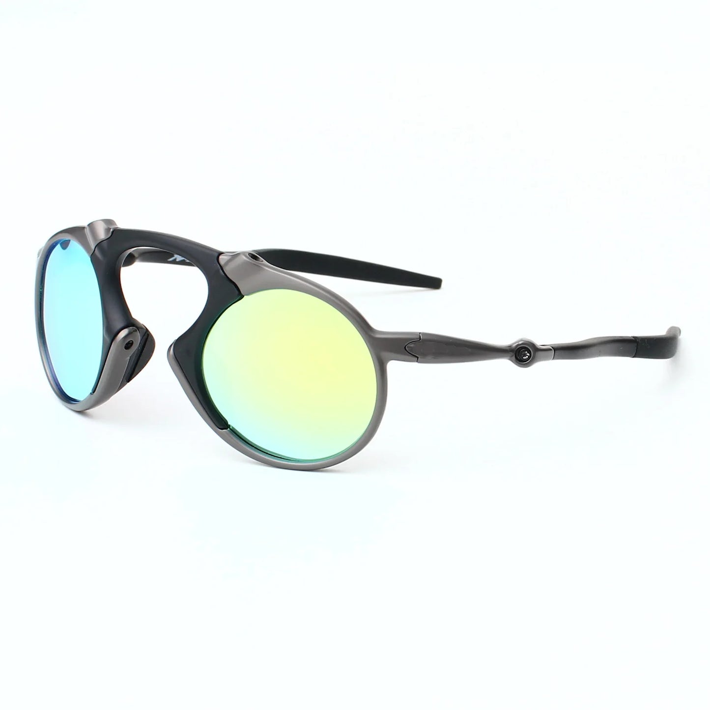 Trendy polarized sunglasses men's and women's round frame outdoor sports cycling zinc alloy driving sunglasses 6030